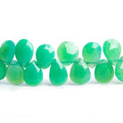 8x6mm Green Chalcedony Faceted Pear Beads 8 inch 56 pieces - The Bead Traders