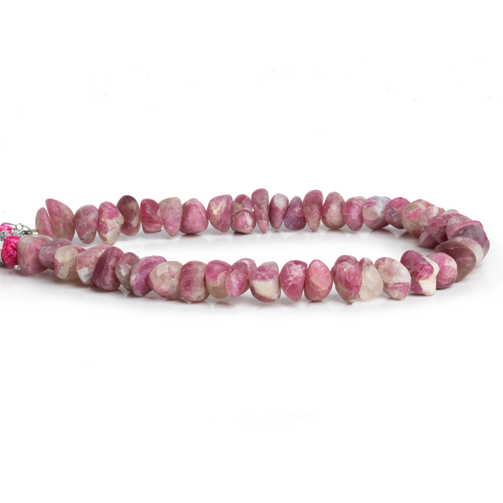 8x6mm Matte Pink Tourmaline Natural Crystals 7 inch 45 beads - The Bead Traders