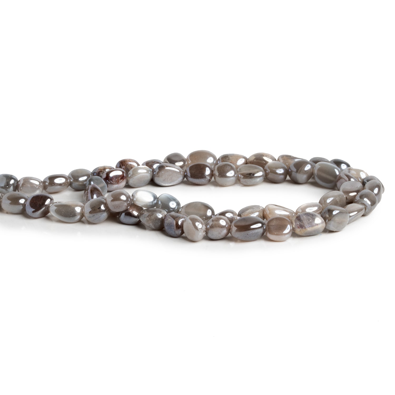 8x6mm Mystic Moonstone Plain Nuggets 15 inch 55 beads - The Bead Traders