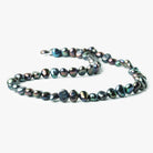 8x6mm Peacock Blue Baroque Side Drilled Freshwater Pearls 16 inch 63 pieces - The Bead Traders