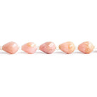 8x6mm Pink Peruvian Opal Faceted Teardrop Beads 6 inch 16 pieces - The Bead Traders