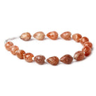 8x6mm Sunstone straight drilled faceted teardrop 8 inch 16 pieces - The Bead Traders