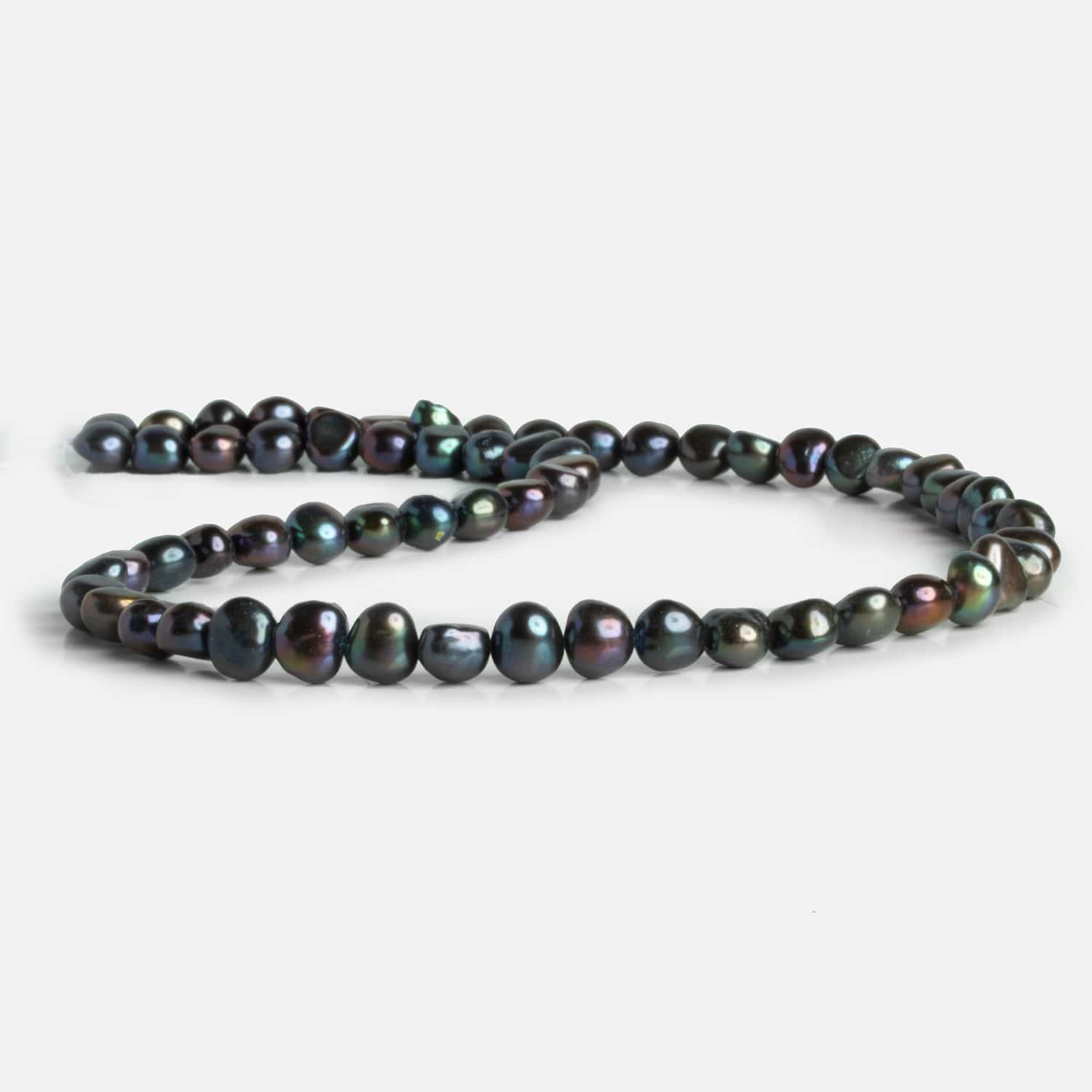 8x6mm Warm Peacock Baroque Pearls 15 inch 60 pieces - The Bead Traders