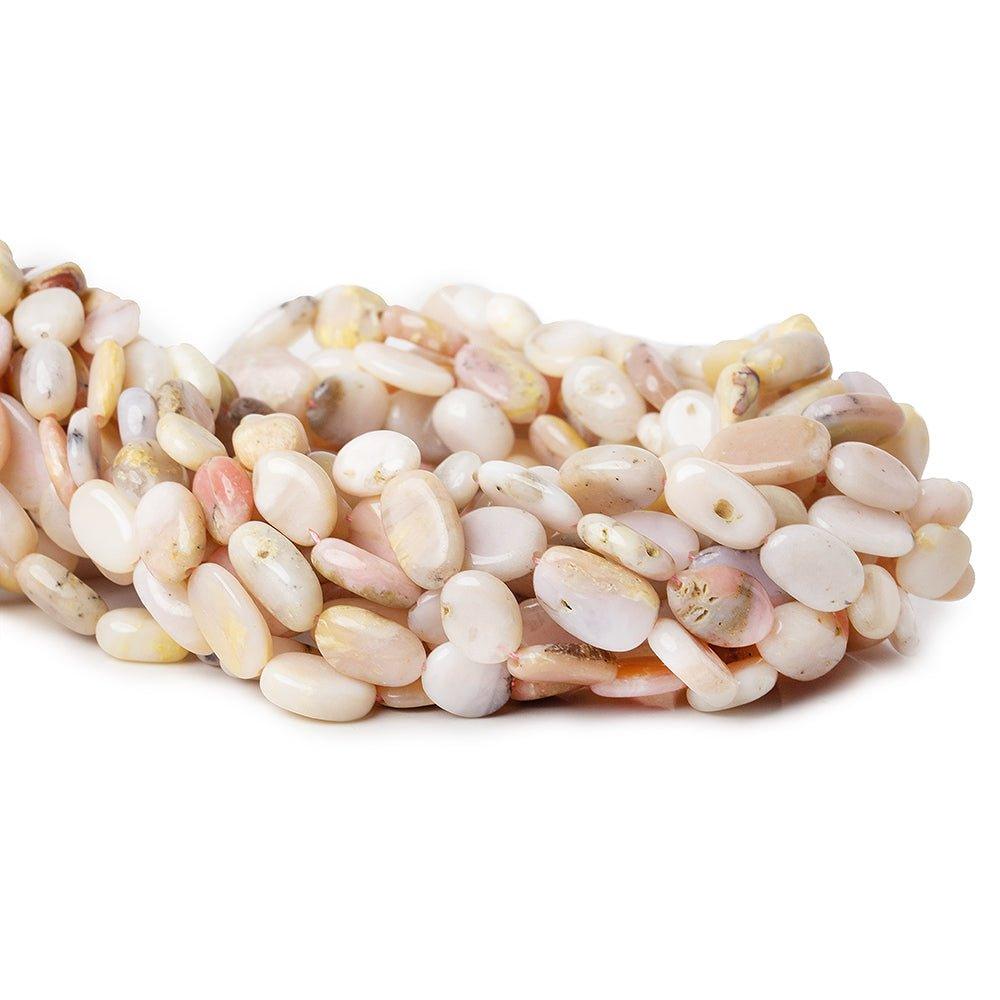 8x7-12x8mm Pink Peruvian Opal Plain Oval Beads 14 inch 32 beads - The Bead Traders