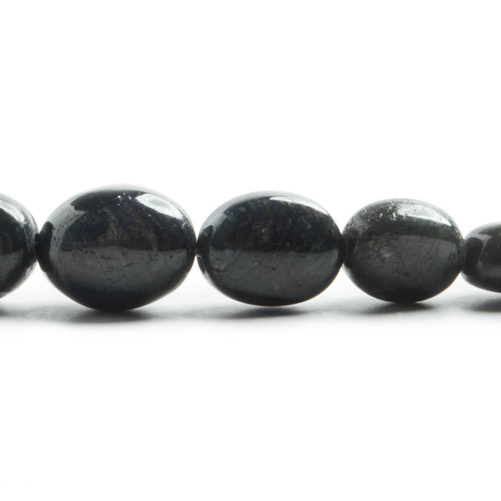 8x7-12x9mm Sapphire plain oval nugget beads 14 inch 38 pieces - The Bead Traders