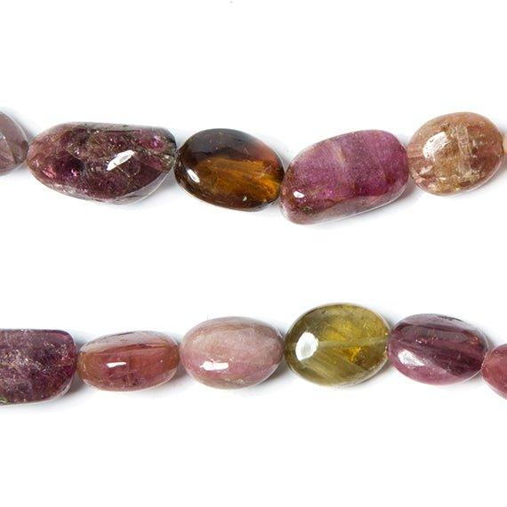 8x7-15x9mm Multi Color Tourmaline plain nuggets 14 inch 30 beads - The Bead Traders