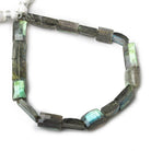 8x7-17x7mm Labradorite straight drilled barrel faceted rectangles 8 inch 16 beads - The Bead Traders