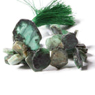 8x7-20x16mm Brazilian Emerald Top Drilled Natural Slices 8 inches 34 Beads - The Bead Traders