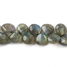 8x7-9x8mm Labradorite Plain Heart Beads 8 inch 53 pieces - The Bead Traders