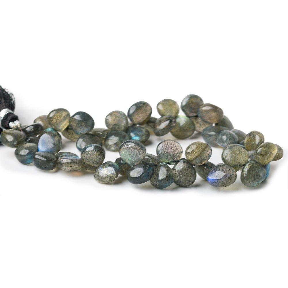8x7-9x8mm Labradorite Plain Heart Beads 8 inch 53 pieces - The Bead Traders