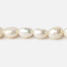 8x7mm-9x7mm Creamy White Straight Drill Baroque Freshwater Pearl 16 inch 44 pieces - The Bead Traders