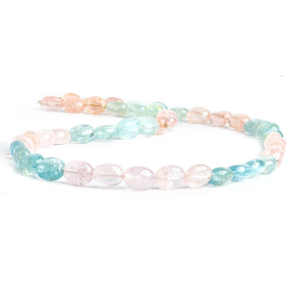 8x7mm-9x8mm Multi Beryl Plain Oval Beads 16 inch 47 pieces - The Bead Traders