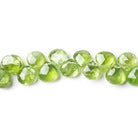 8x7mm-9x8mm Peridot Faceted Heart Beads 8 inch 45 pieces - The Bead Traders