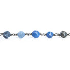 8x7mm Angelite Star Cut Faceted Round Black Gold Chain by the Foot 21 pieces - The Bead Traders