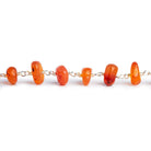 8x7mm Carnelian Plain Nugget Silver Plated Chain 38 beads - The Bead Traders