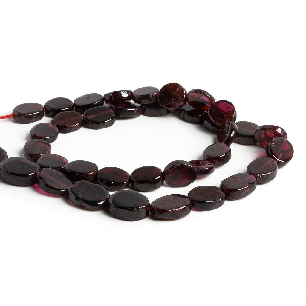 8x7mm Garnet Handcut Ovals 14 inch 35 beads - The Bead Traders