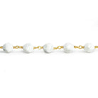 8x7mm Howlite Star Cut Faceted Round Gold Chain by the Foot 21 pieces - The Bead Traders