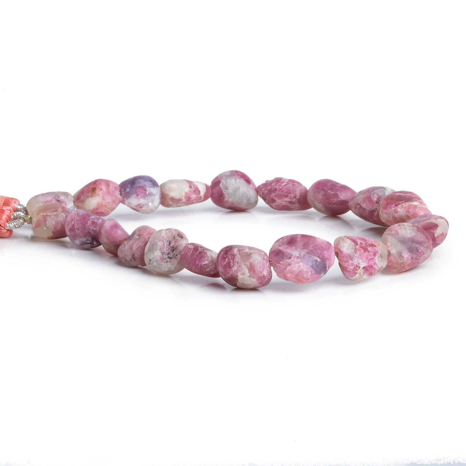 8x7mm Matte Pink Tourmaline Natural Crystals 7.5 inch 20 beads - The Bead Traders
