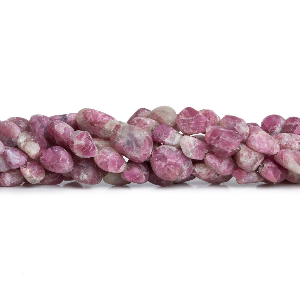 8x7mm Matte Pink Tourmaline Natural Crystals 7.5 inch 20 beads - The Bead Traders