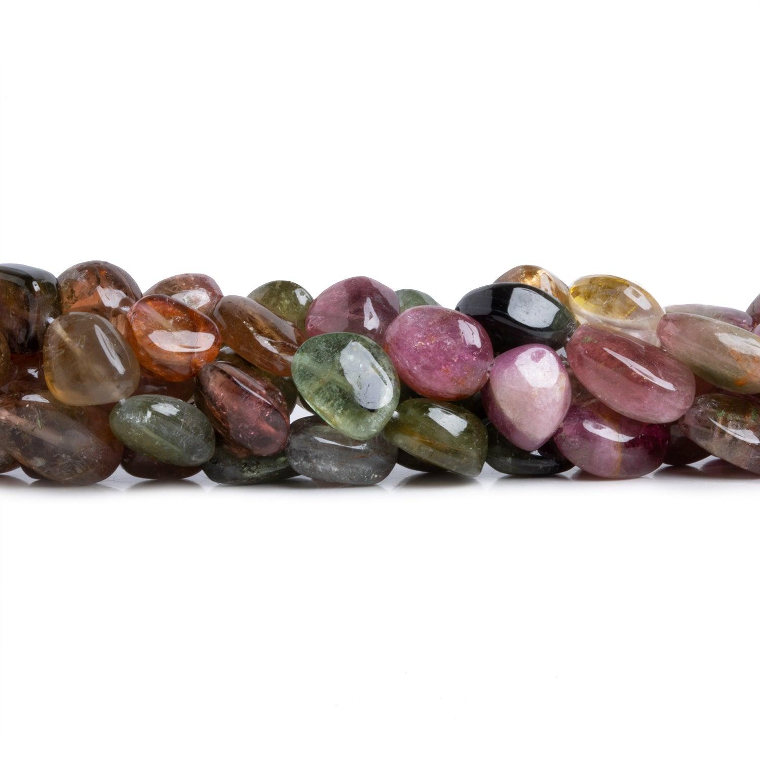 8x7mm Multi Color Tourmaline Plain Nuggets 16 inch 43 pieces - The Bead Traders