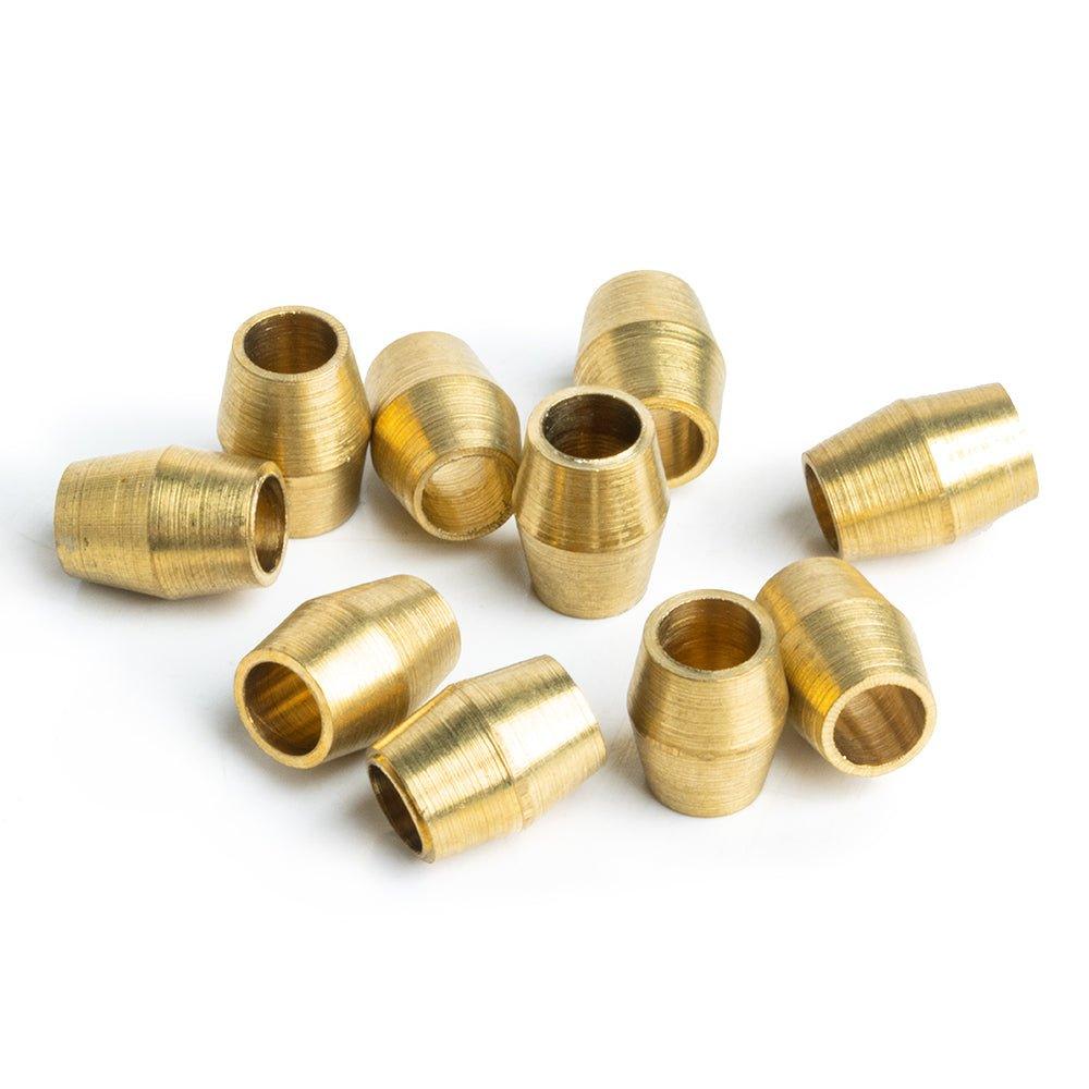8x7mm Solid Brass BiCone Tubes - Lot of 10