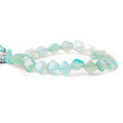 8x8-10x10mm Aqua Blue Chalcedony faceted squares 8 inch 17 pieces - The Bead Traders