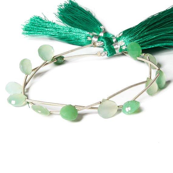 8x8-10x9mm Chrysoprase Faceted Heart 12 inches 13 Beads, Set of 2 strands - The Bead Traders
