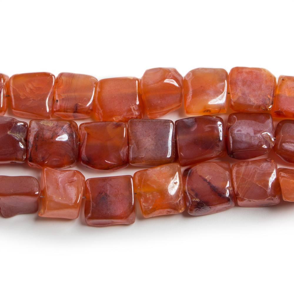 8x8-11x11mm Mystic Carnelian Tumbled Square Beads 7.5 inch 20 pieces - The Bead Traders