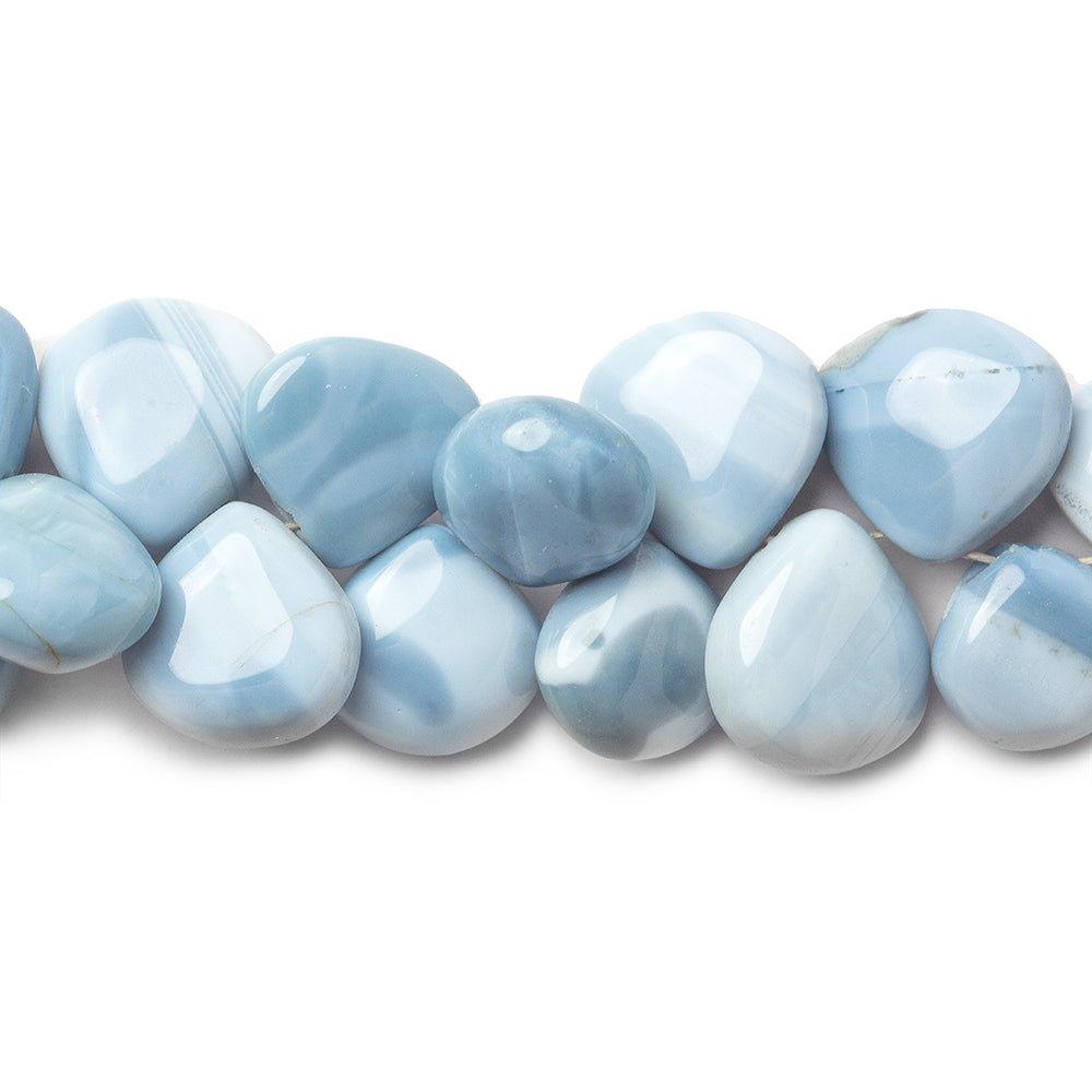 8x8-11x11mm Owyhee Denim Blue Opal plain heart beads 8 inch 50 pieces - The Bead Traders