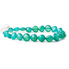 8x8-11x11mm Teal Blue Chalcedony straight drilled faceted hearts 8 inch 22 pieces - The Bead Traders