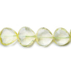 8x8-12x12mm Lemon Quartz straight drill faceted hearts 16 inch 45 pieces - The Bead Traders