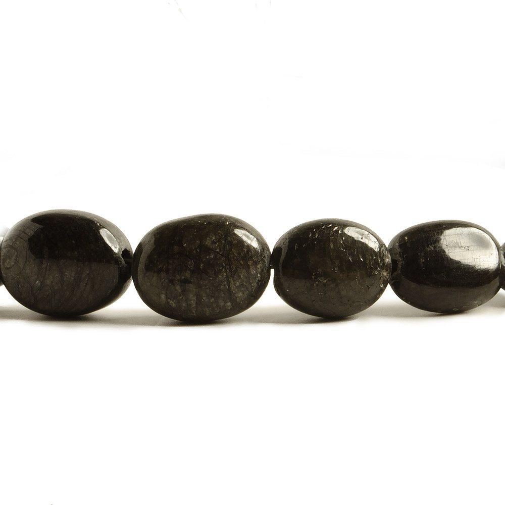 8x8-14x11mm Chocolate Brown & Blue Sapphire plain oval beads 14 inch 34 pieces - The Bead Traders