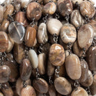 8x8-14x8mm Petrified Wood Jasper nugget Black Chain by the foot 18 pcs - The Bead Traders