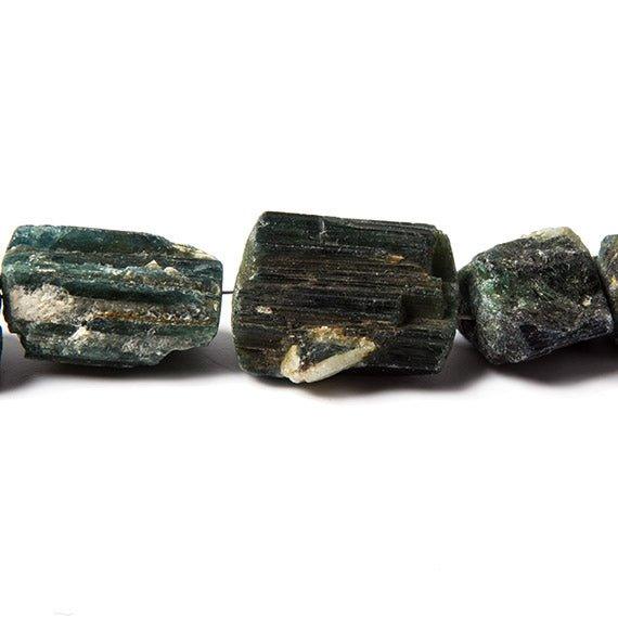 8x8-17x14mm Dark Indicolite Tourmaline natural crystal beads 14 inch 28 pcs - The Bead Traders