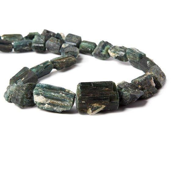 8x8-17x14mm Dark Indicolite Tourmaline natural crystal beads 14 inch 28 pcs - The Bead Traders