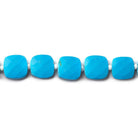 8x8-9x9mm Dyed Turquoise Howlite faceted pillow beads 14 inch 34 pieces - The Bead Traders