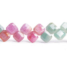8x8-9x9mm Fancy Sapphire Faceted Pillow Beads 8 inch 42 pieces - The Bead Traders