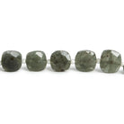 8x8-9x9mm Moss Aquamarine faceted pillows 14 inch 33 beads - The Bead Traders