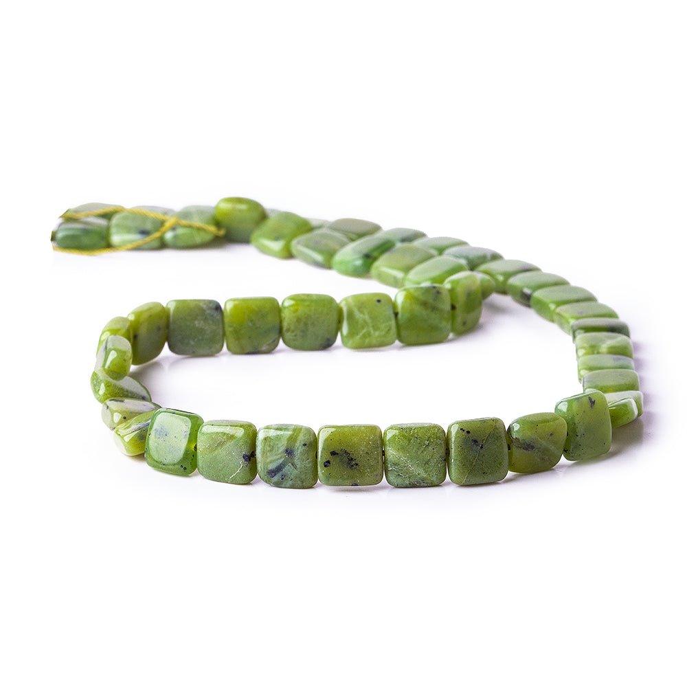 8x8mm Nephrite Jade plain square beads 15 inch 49 beads - The Bead Traders