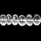9-10mm Crystal Quartz Faceted Rondelle Beads 10 inch 40 pieces - The Bead Traders