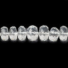 9-10mm Crystal Quartz faceted rondelle beads (lab created) 15 inch 67 pieces - The Bead Traders