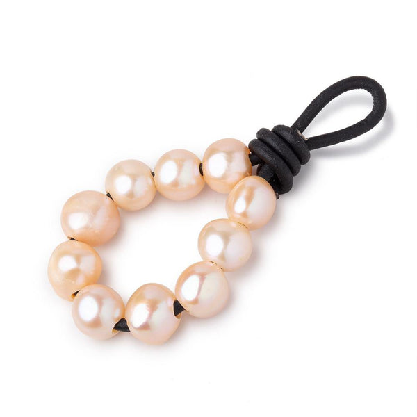 9-10mm Dark Salmon Large Hole Baroque Freshwater Pearls 10 pieces