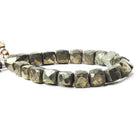 9-10mm Golden Pyrite Faceted Cube Beads 8 inch 18 pieces - The Bead Traders