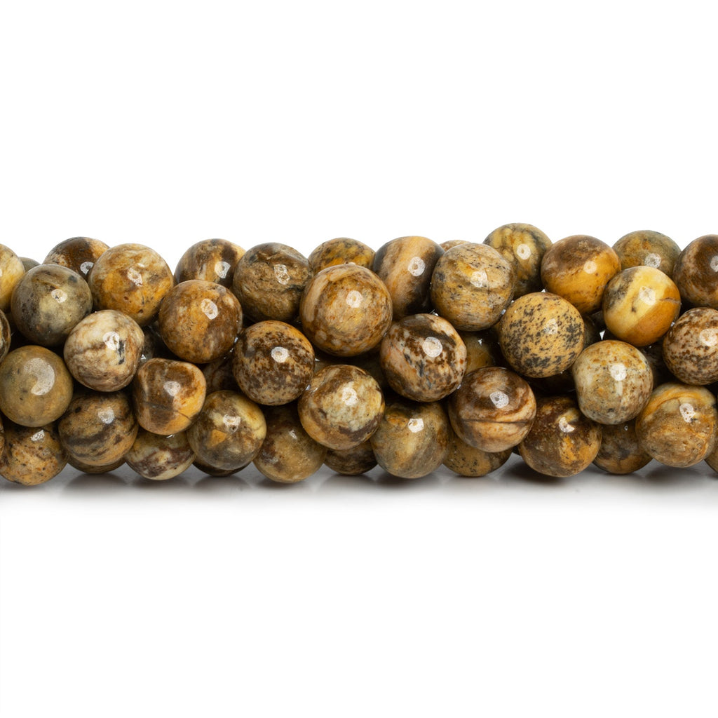 9-10mm Jasper Handcut Rounds 15 inch 35 beads - The Bead Traders