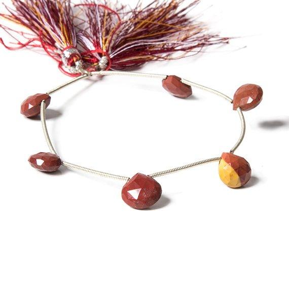 9-10mm Moukaite Jasper Faceted Heart 6 inch 6 Beads - The Bead Traders