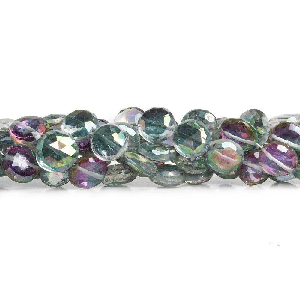 9-10mm Mystic Blue Topaz Faceted Coin Beads 9 inch 25 pieces - The Bead Traders