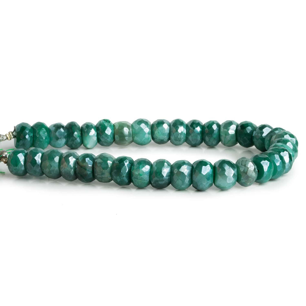 9-10mm Mystic Green Moonstone Faceted Rondelles 8 inch 34 beads - The Bead Traders