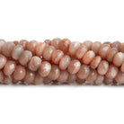 9-10mm Peach Moonstone Faceted Rondelles 12 inch 53 beads - The Bead Traders
