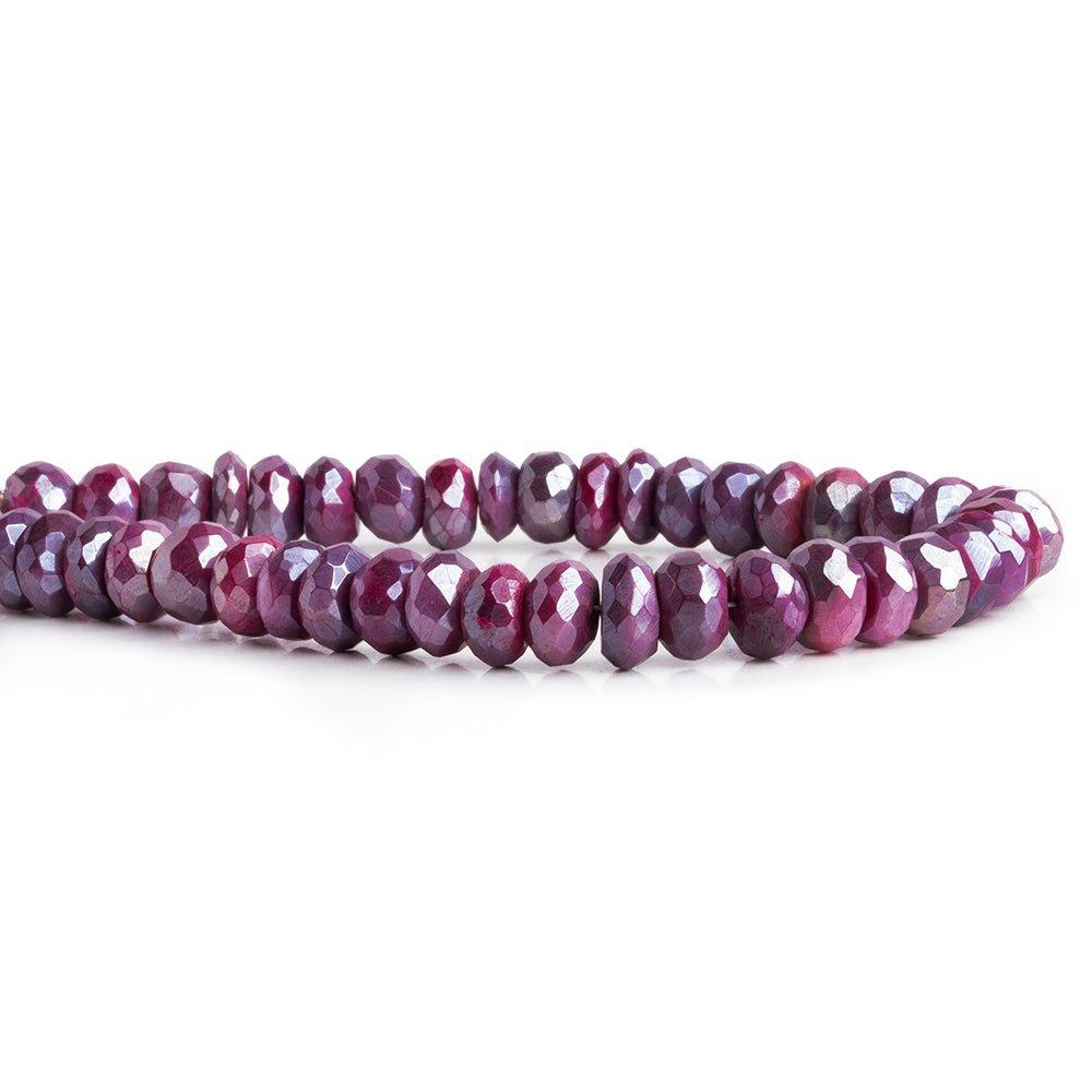 9-10mm Pink Mystic Moonstone Faceted Rondelle Beads 8 inch 40 pieces - The Bead Traders