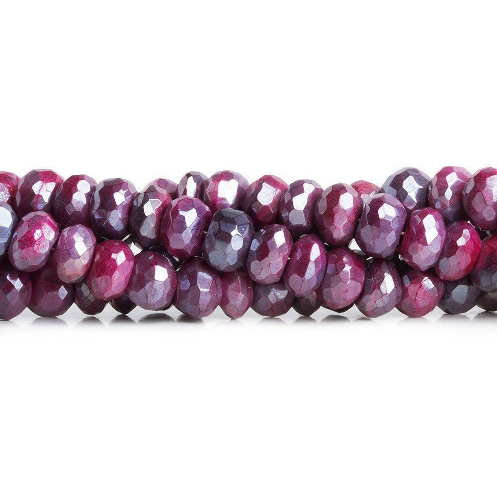 9-10mm Pink Mystic Moonstone Faceted Rondelle Beads 8 inch 40 pieces - The Bead Traders